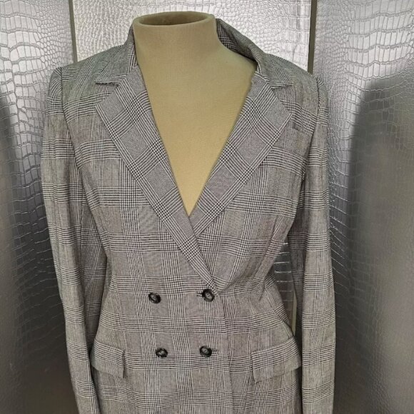 Bergdorf Goodman Skirt Suit Herringbone Double Breasted David Hayes 1990’s Small - Picture 1 of 10